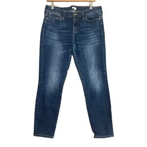 J. Crew Skinny Stretch Denim Jeans 30/28 Whiskered Front Dark Basic Casual